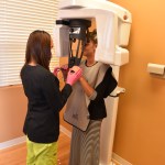 Somebody receiving a 3D full mouth scan